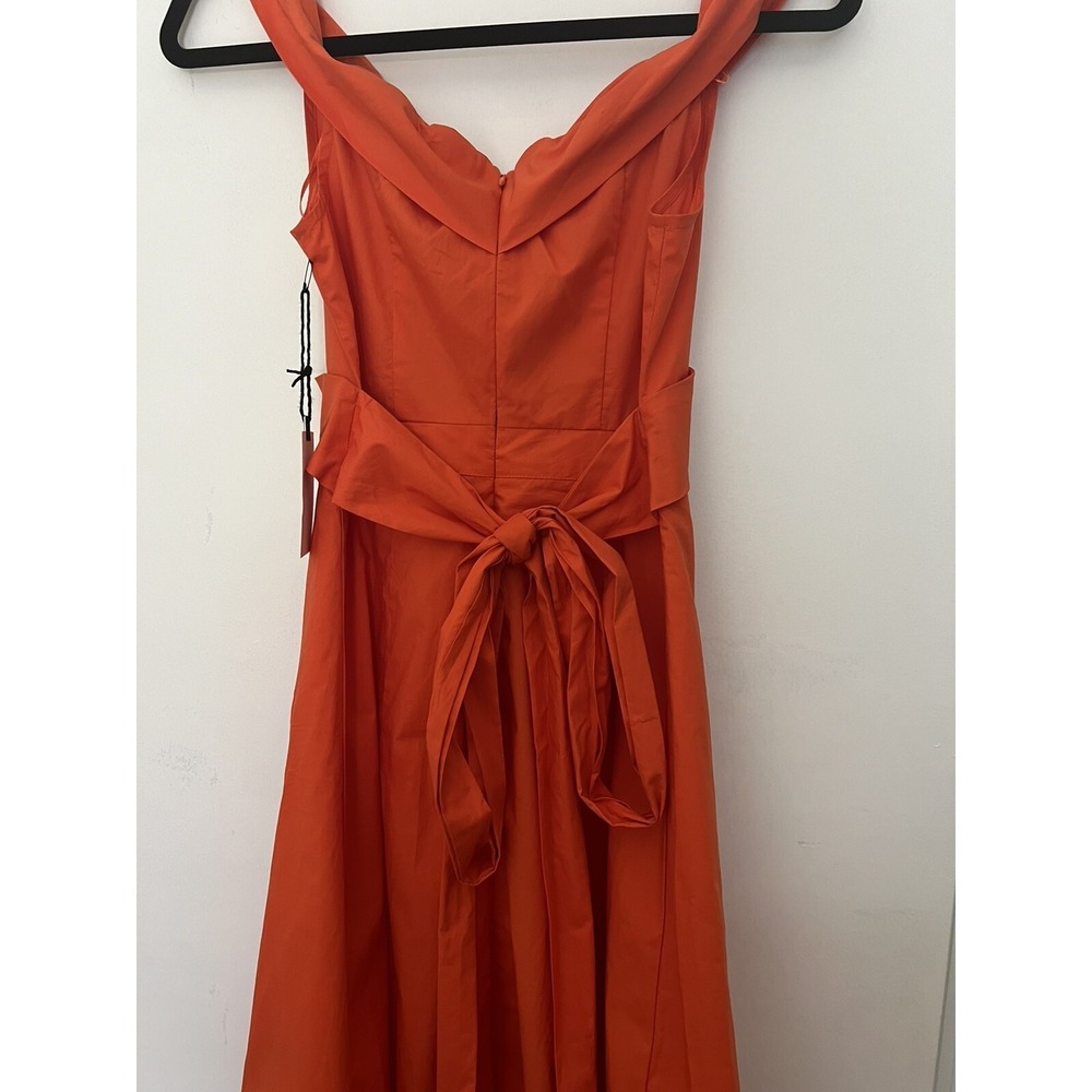 Astr The Label Orange Off Shoulder Poplin Dress Women's Size Small NWT - Picture 5 of 8